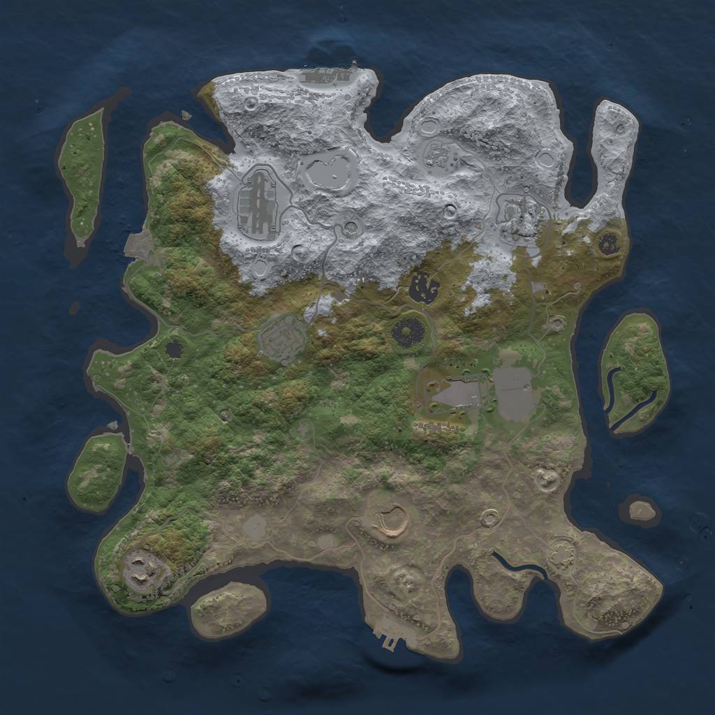 Rust Map: Procedural Map, Size: 3500, Seed: 1546044264, 15 Monuments