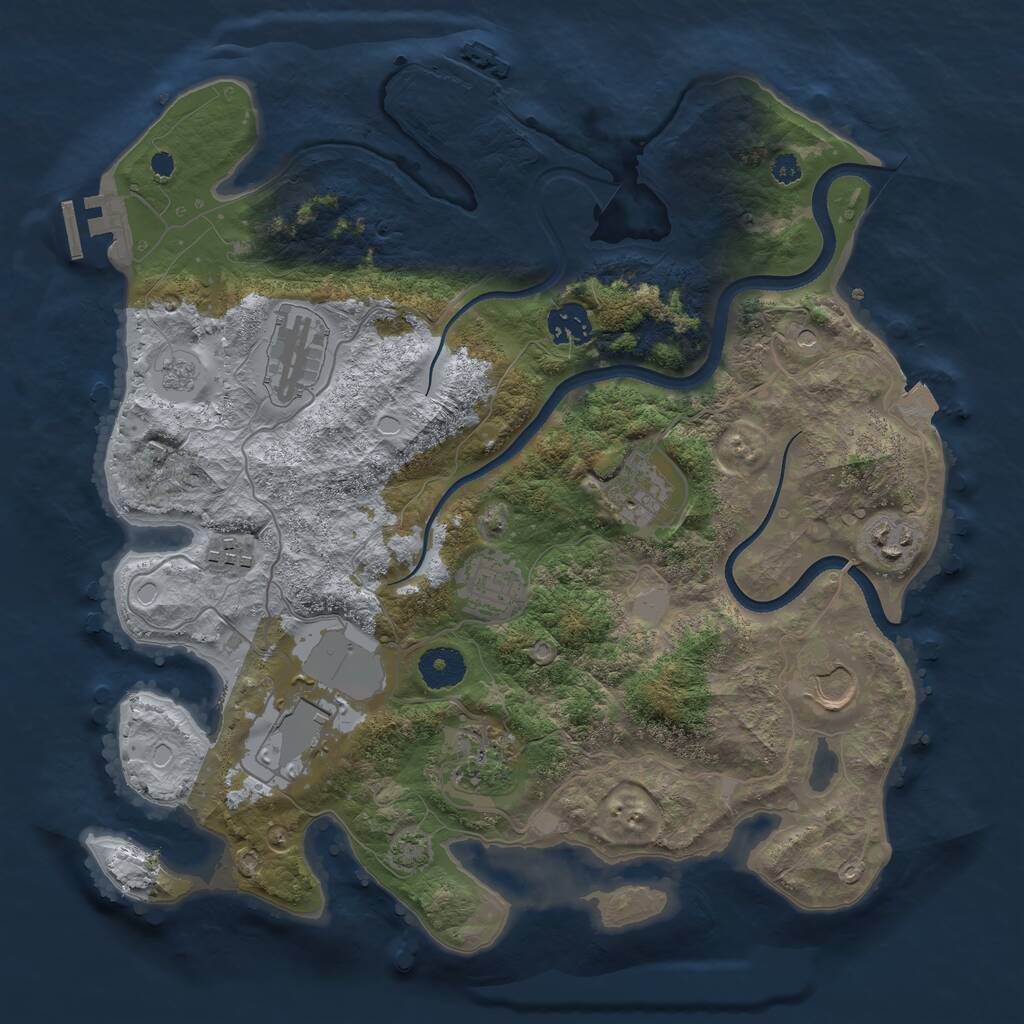 Rust Map: Procedural Map, Size: 3500, Seed: 247603124, 15 Monuments