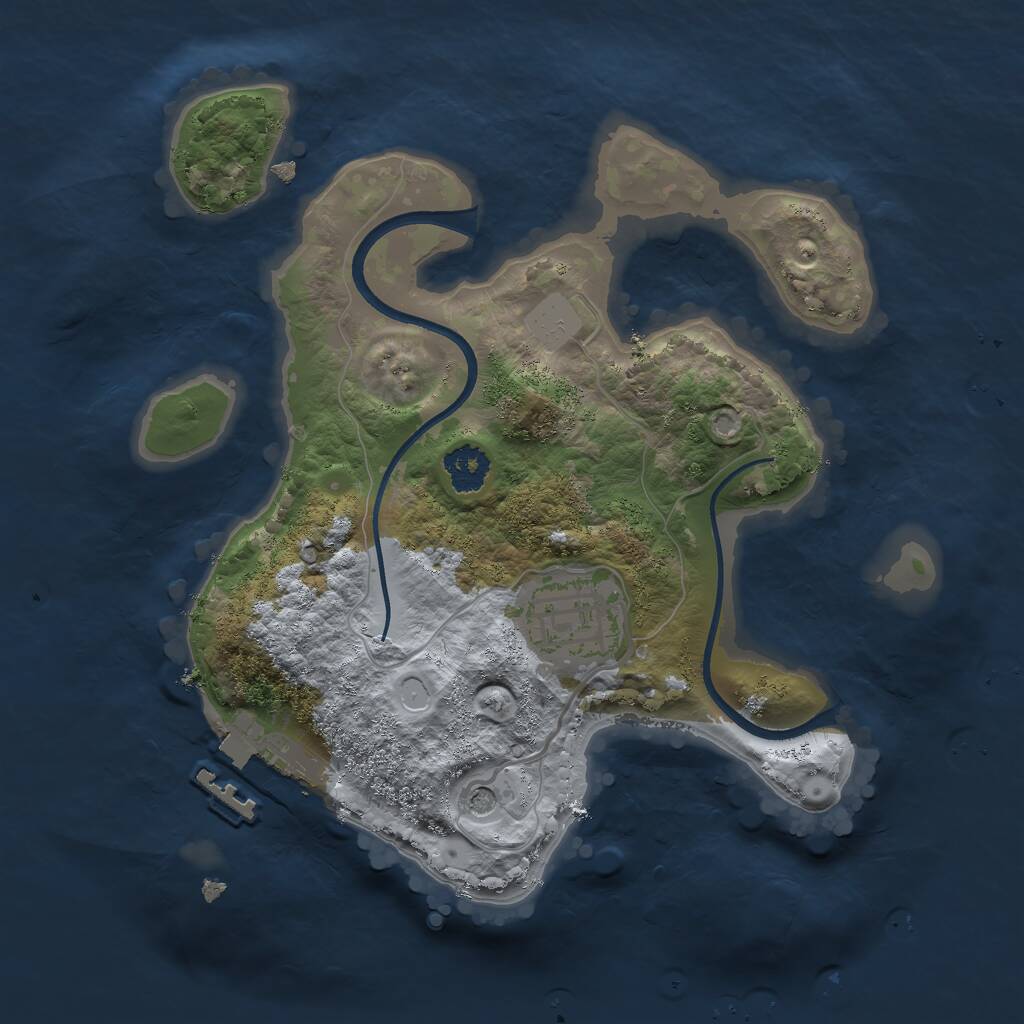 Rust Map: Procedural Map, Size: 2250, Seed: 489222, 4 Monuments