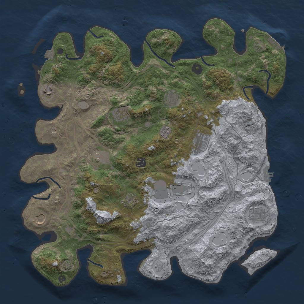 Rust Map: Procedural Map, Size: 4250, Seed: 338515686, 19 Monuments