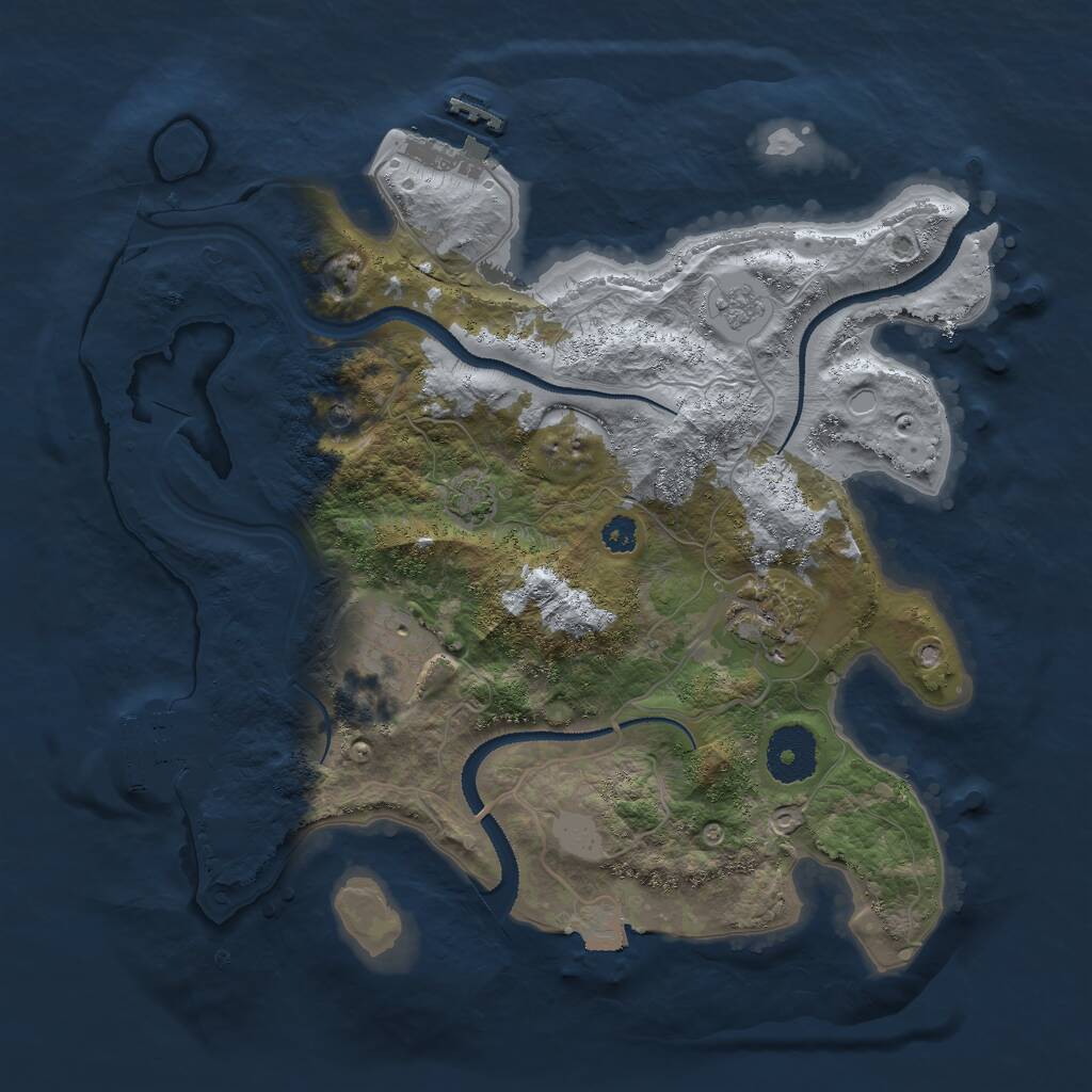 Rust Map: Procedural Map, Size: 3000, Seed: 716922333, 8 Monuments