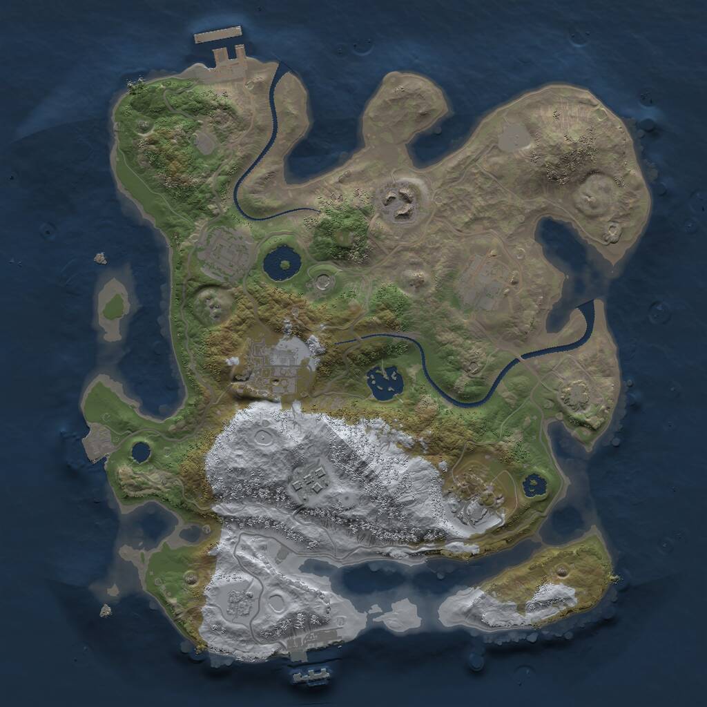 Rust Map: Procedural Map, Size: 3000, Seed: 1505047759, 13 Monuments