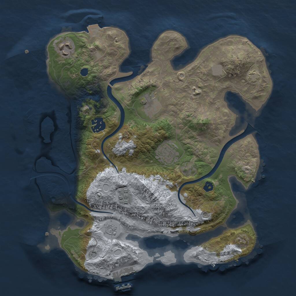 Rust Map: Procedural Map, Size: 3000, Seed: 1505047759, 10 Monuments