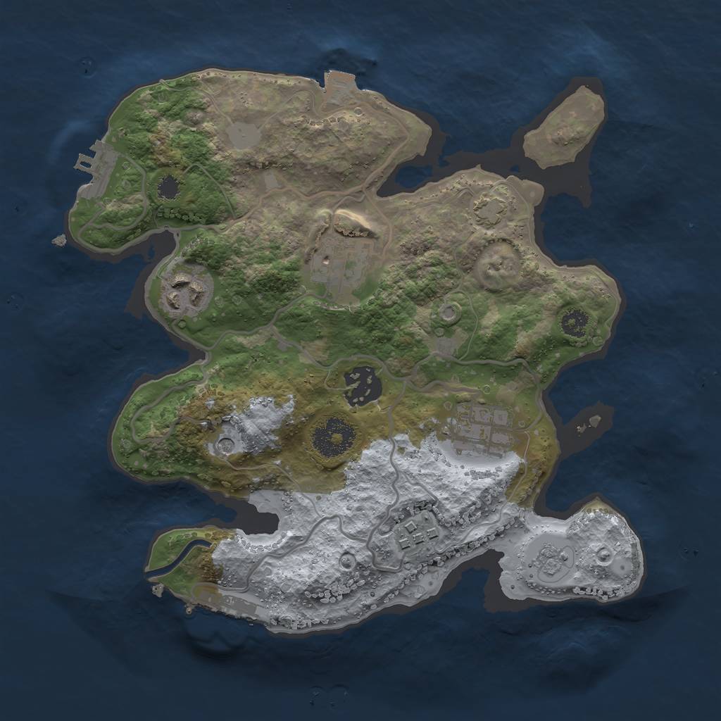 Rust Map: Procedural Map, Size: 2700, Seed: 1019531644, 13 Monuments
