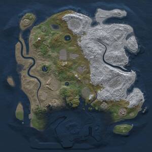 Thumbnail Rust Map: Procedural Map, Size: 3750, Seed: 40586776, 15 Monuments