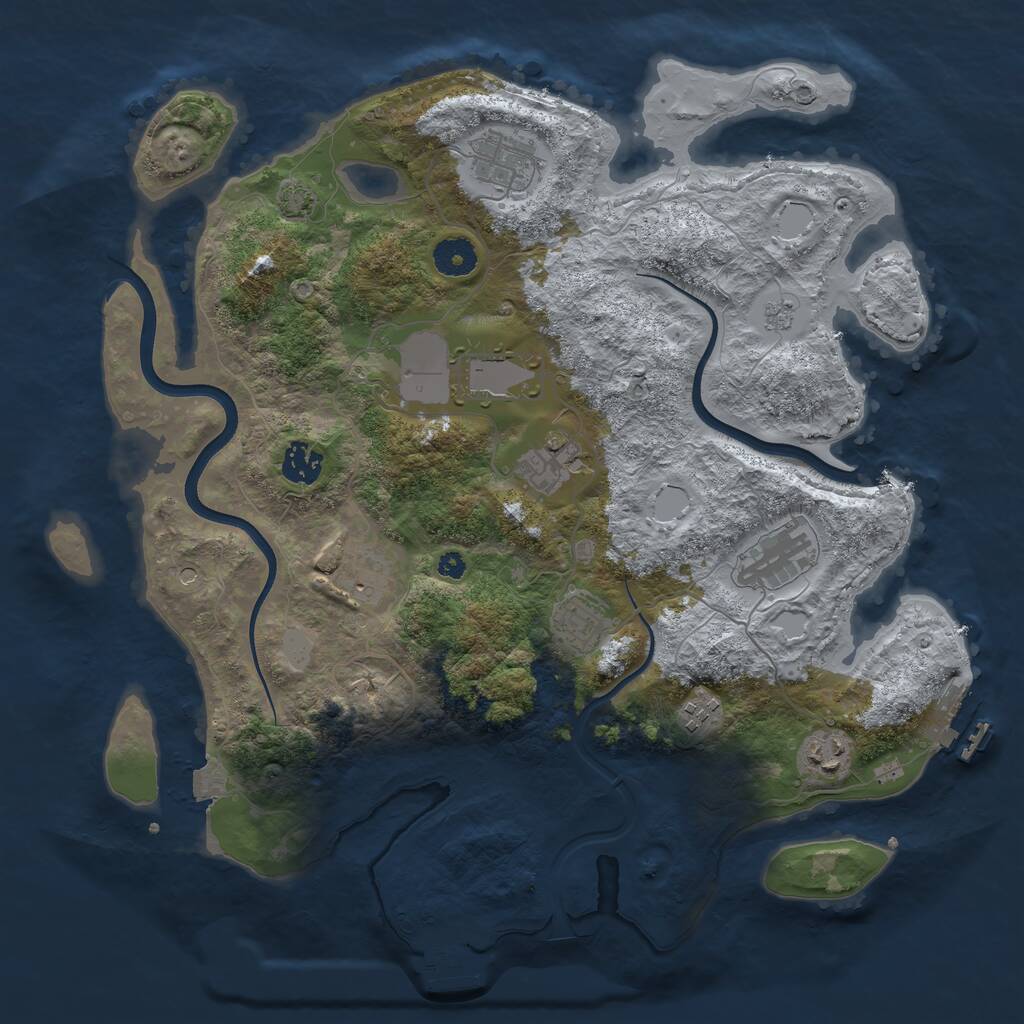Rust Map: Procedural Map, Size: 3750, Seed: 40586776, 15 Monuments