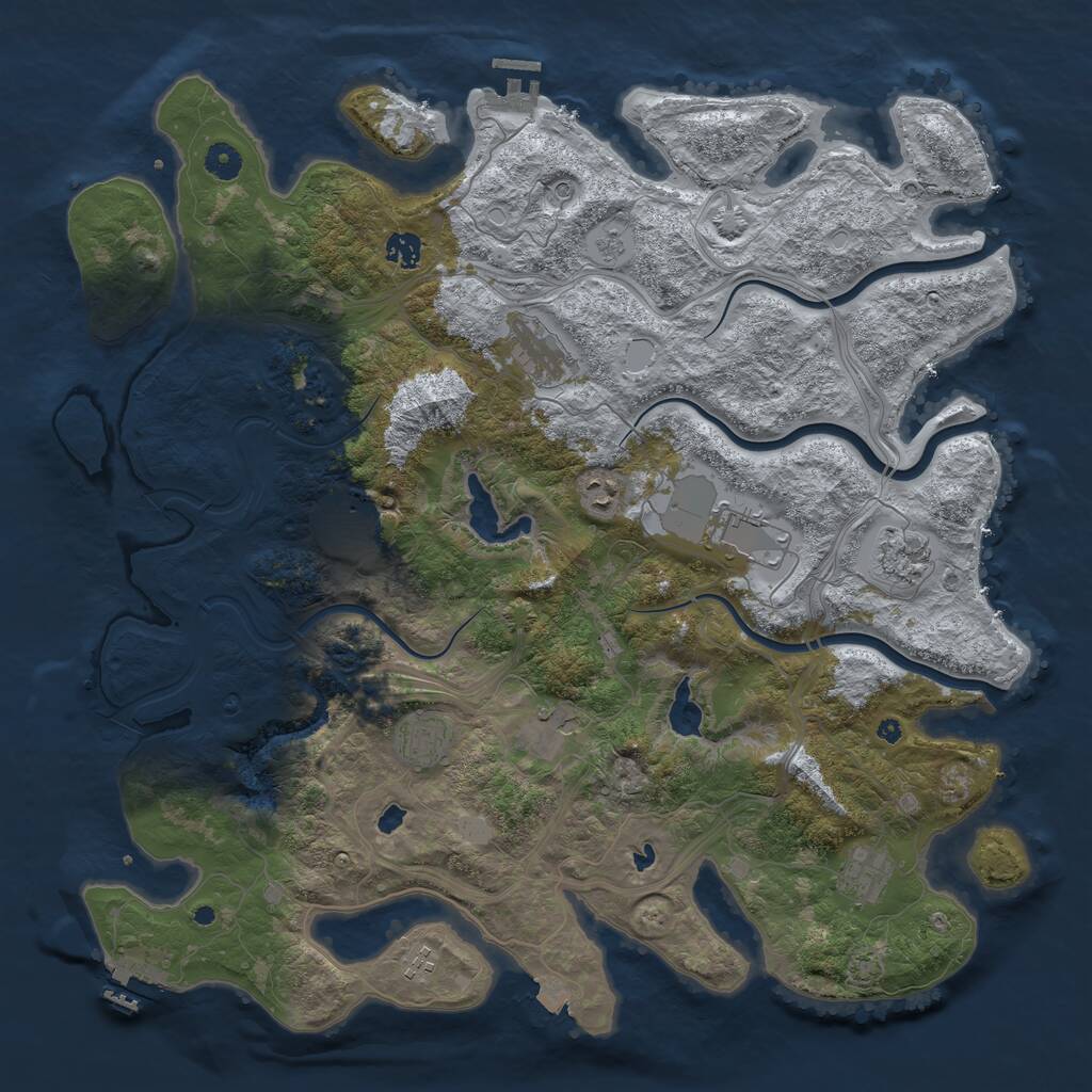 Rust Map: Procedural Map, Size: 4500, Seed: 1601116576, 16 Monuments