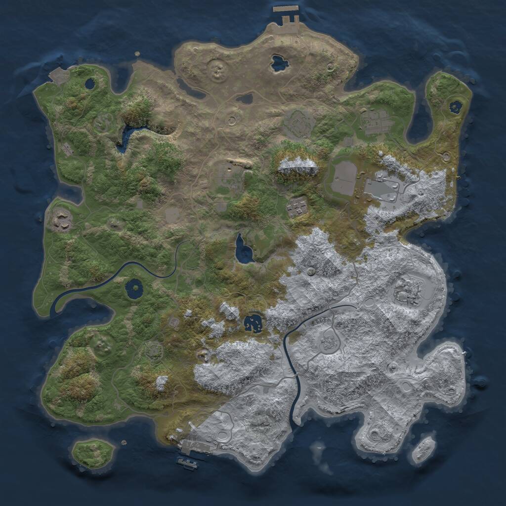 Rust Map: Procedural Map, Size: 4000, Seed: 83559065, 14 Monuments