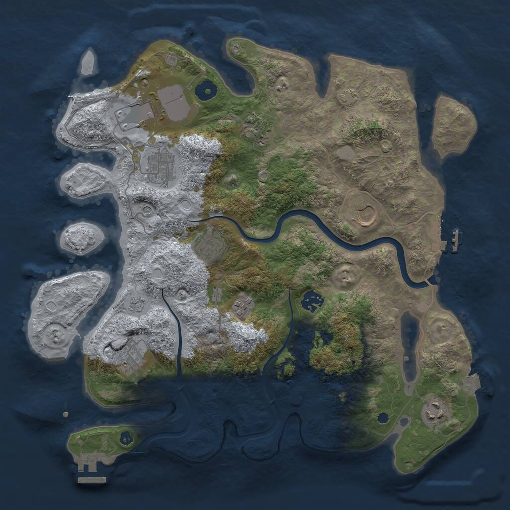 Rust Map: Procedural Map, Size: 3700, Seed: 93778179, 15 Monuments