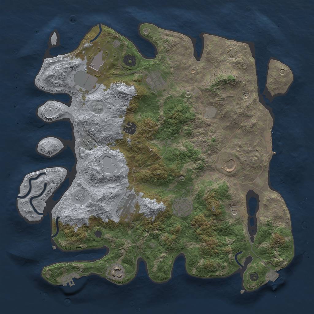 Rust Map: Procedural Map, Size: 3700, Seed: 93778179, 16 Monuments