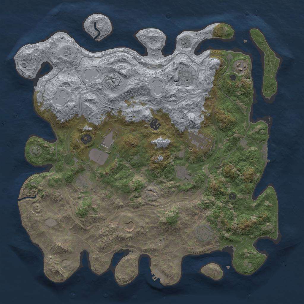 Rust Map: Procedural Map, Size: 4300, Seed: 45248996, 19 Monuments