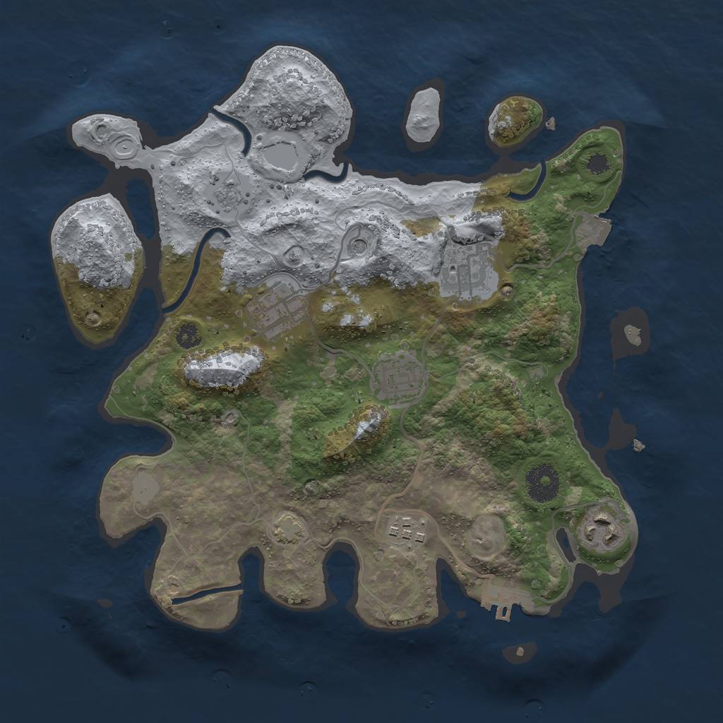 Rust Map: Procedural Map, Size: 3000, Seed: 10846, 12 Monuments