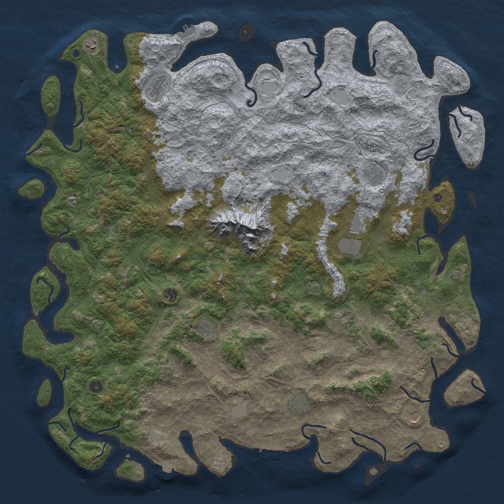 Rust Map: Procedural Map, Size: 6000, Seed: 555440494, 19 Monuments
