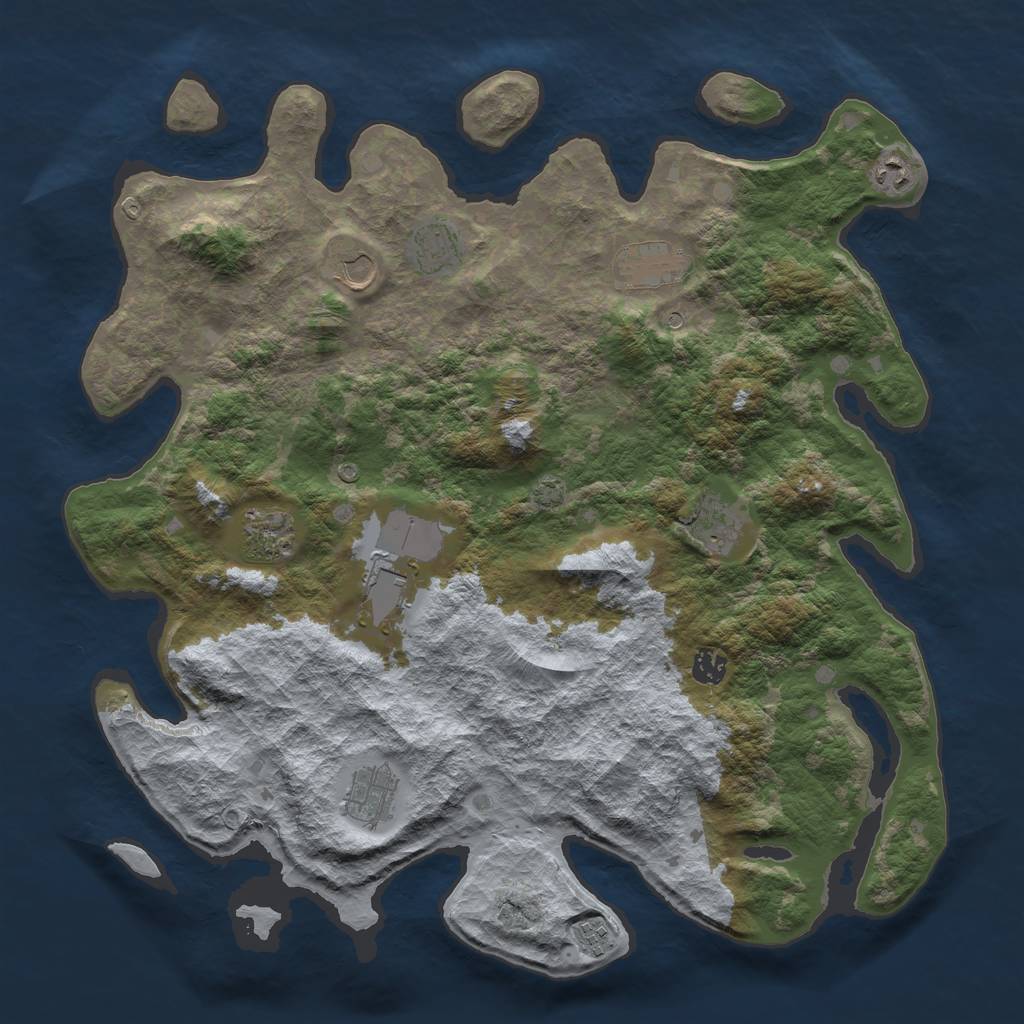 Rust Map: Barren, Size: 4300, Seed: 7408534, 14 Monuments
