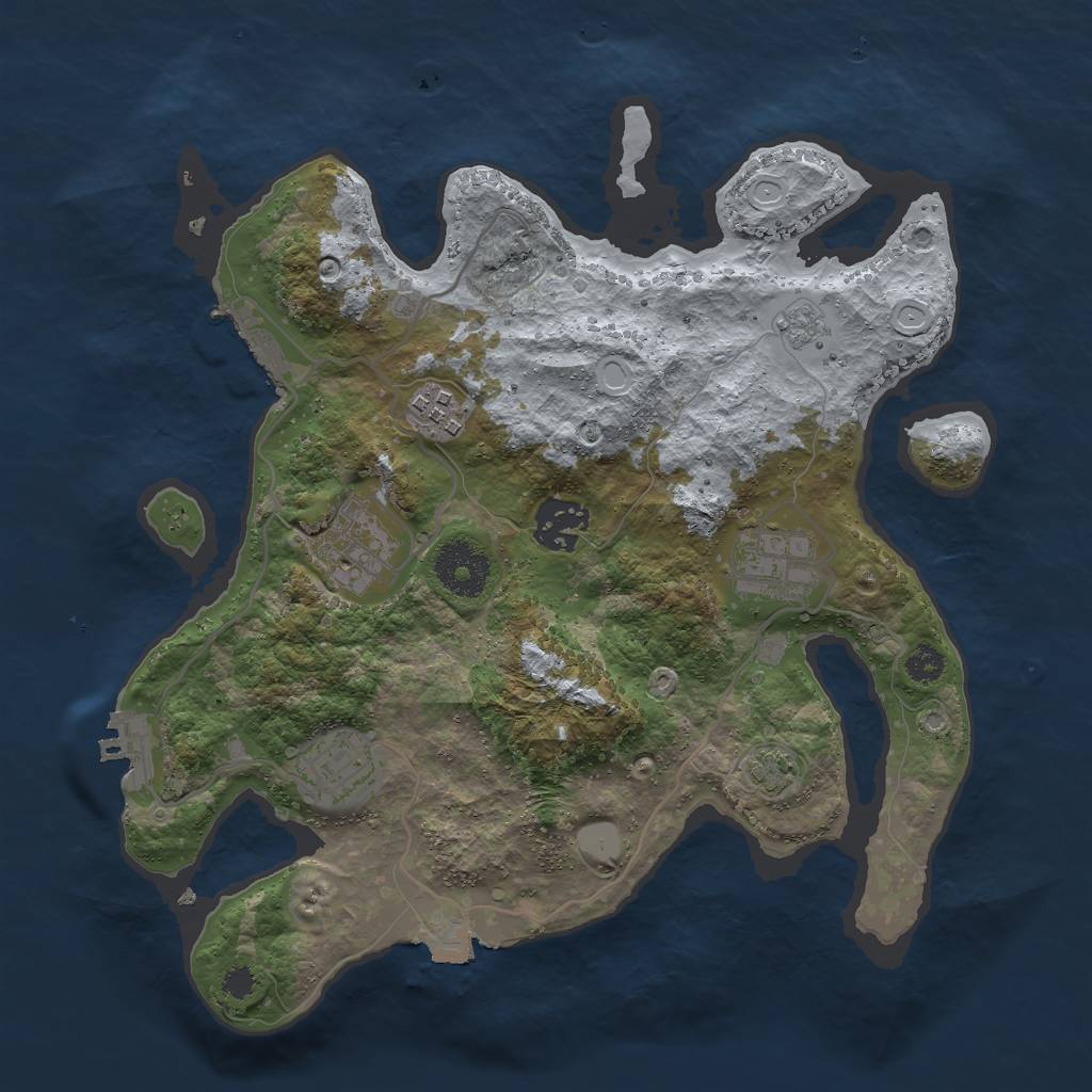 Rust Map: Procedural Map, Size: 3000, Seed: 26761, 12 Monuments
