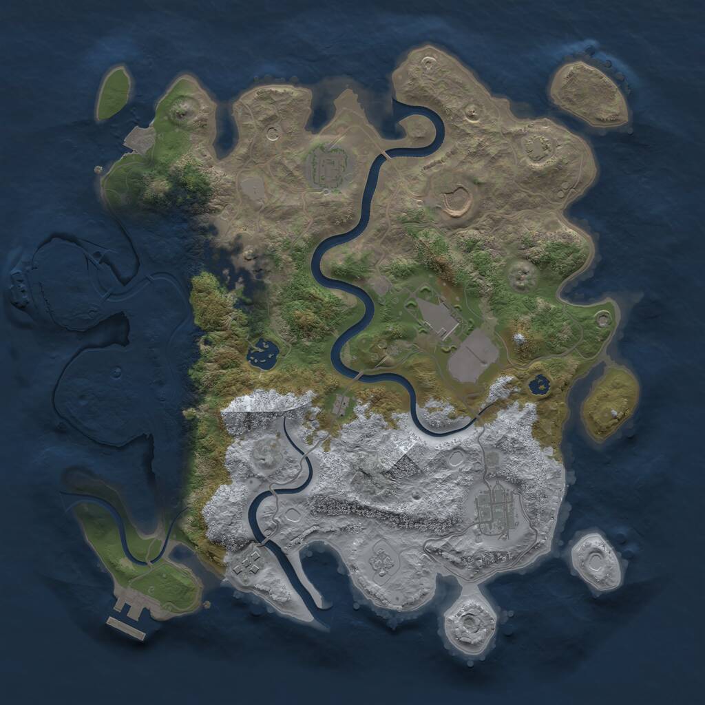 Rust Map: Procedural Map, Size: 3500, Seed: 219185978, 13 Monuments