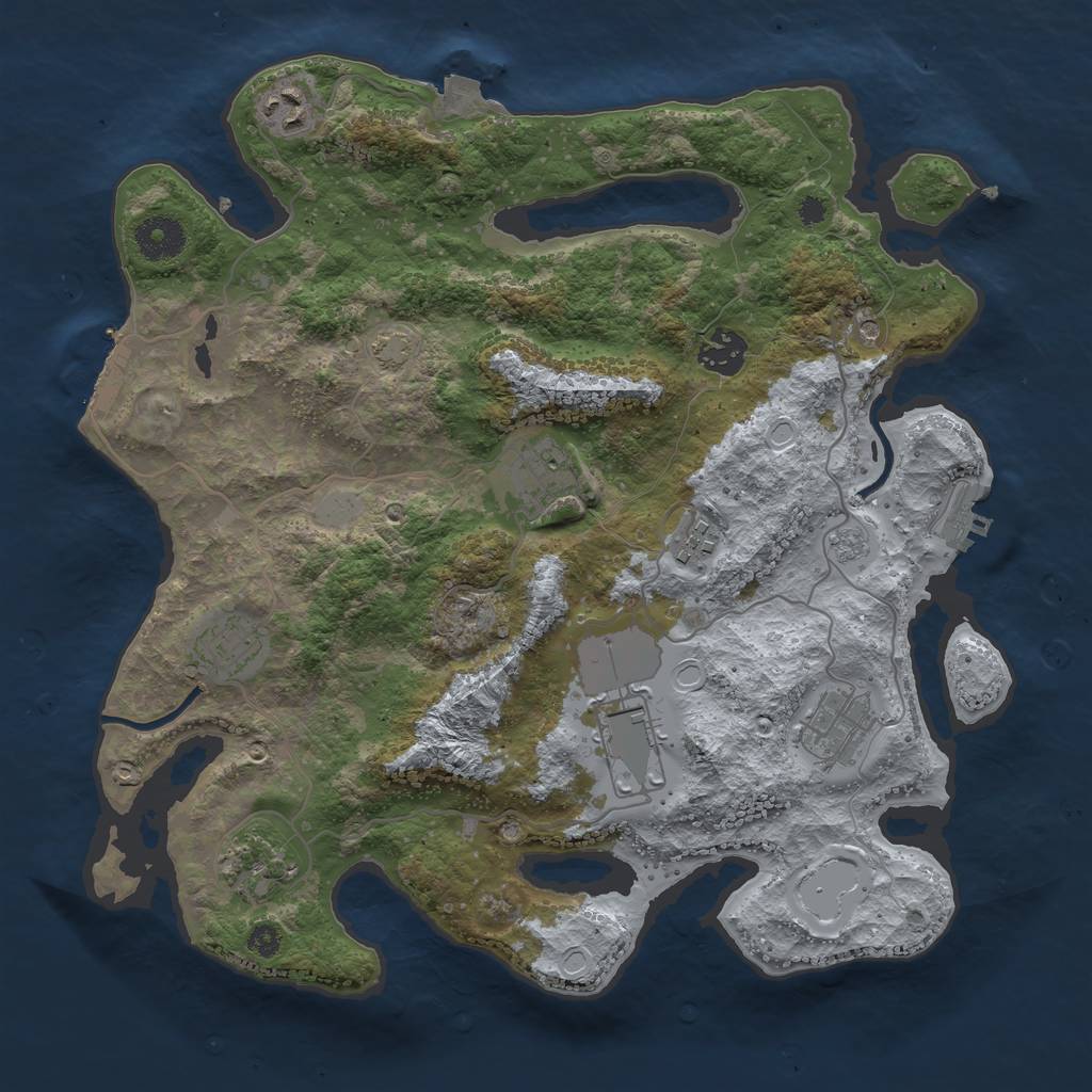 Rust Map: Procedural Map, Size: 3500, Seed: 99764457, 16 Monuments