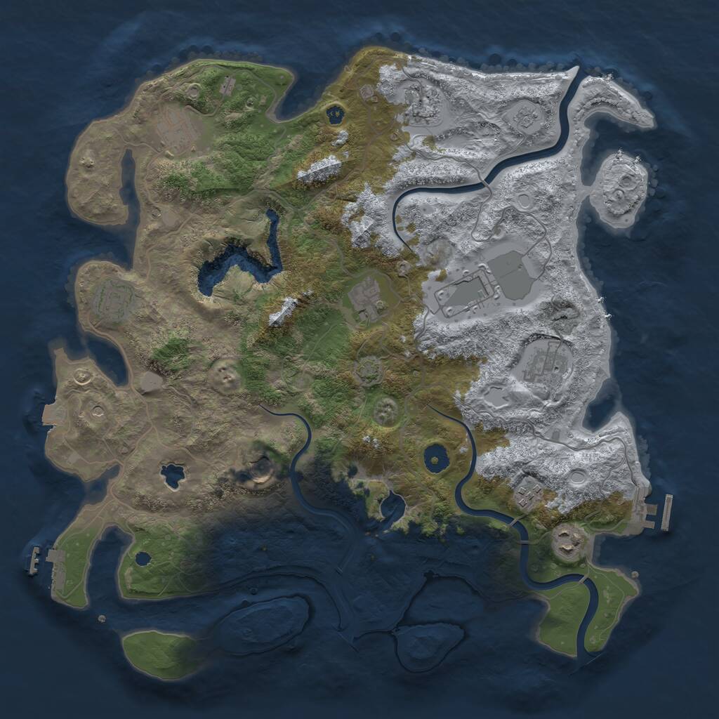 Rust Map: Procedural Map, Size: 4000, Seed: 41418428, 15 Monuments