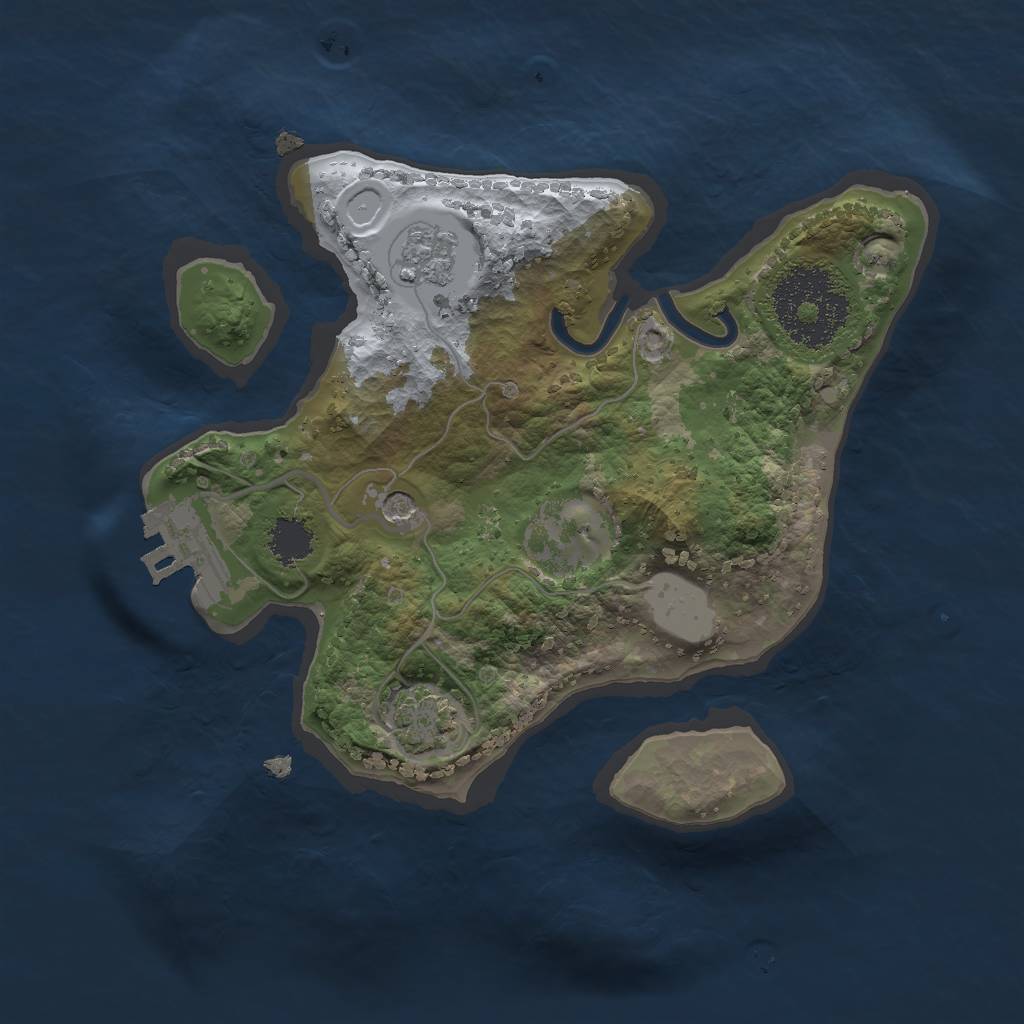 Rust Map: Procedural Map, Size: 2000, Seed: 353802911, 7 Monuments