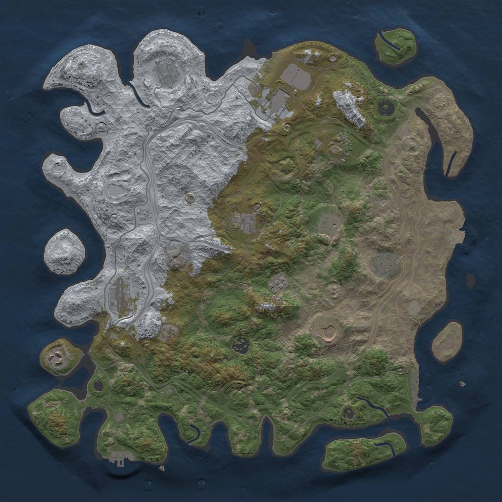 Rust Map: Procedural Map, Size: 4500, Seed: 13464296, 19 Monuments