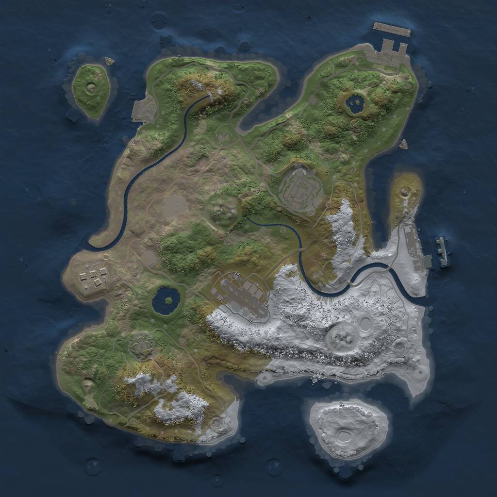 Rust Map: Procedural Map, Size: 2700, Seed: 1143081366, 7 Monuments