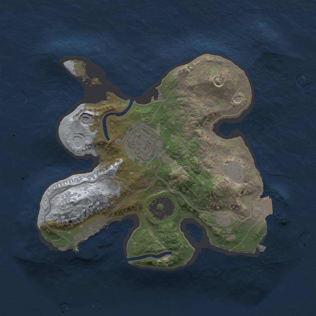 Rust Map: Procedural Map, Size: 2000, Seed: 1849699016, 5 Monuments