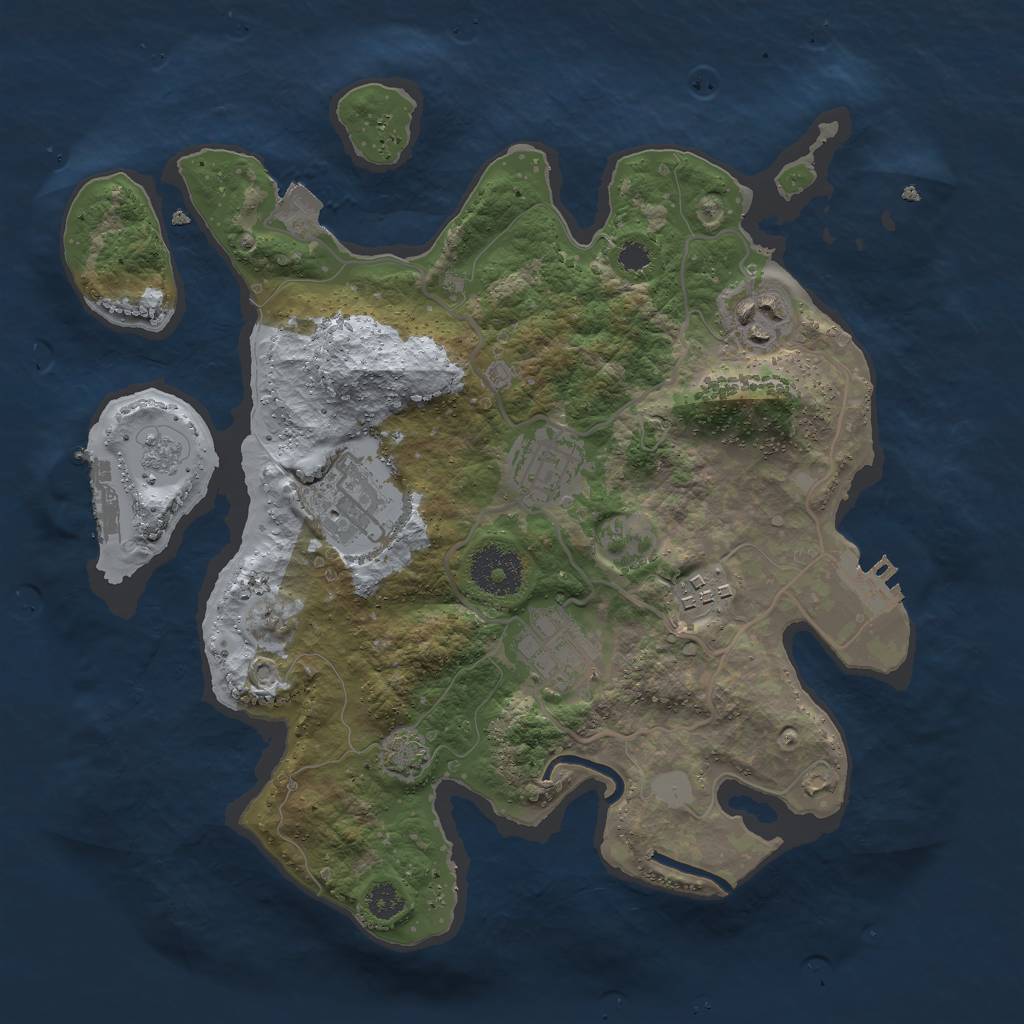 Rust Map: Procedural Map, Size: 3000, Seed: 120825, 12 Monuments