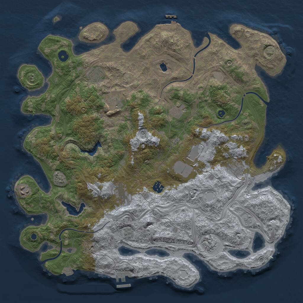 Rust Map: Procedural Map, Size: 4300, Seed: 24392594, 16 Monuments