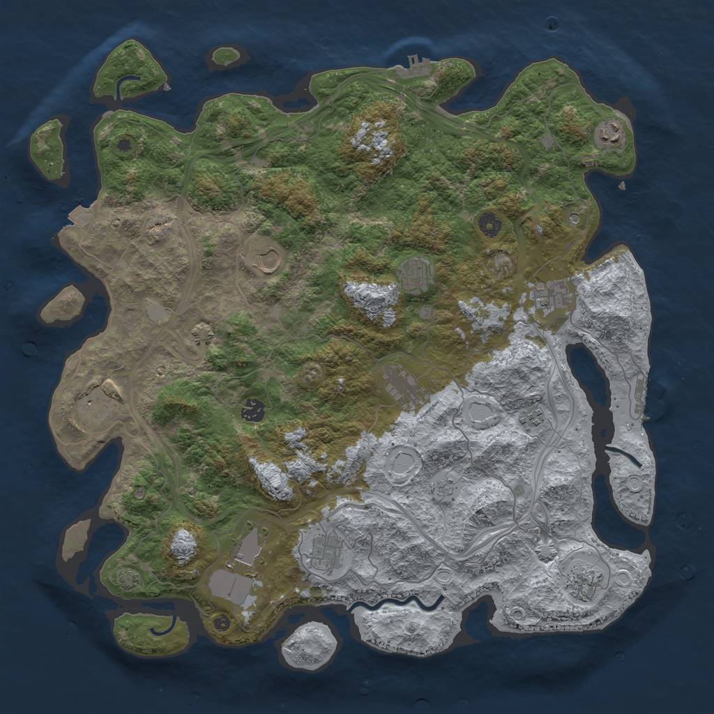 Rust Map: Procedural Map, Size: 4500, Seed: 997272782, 19 Monuments