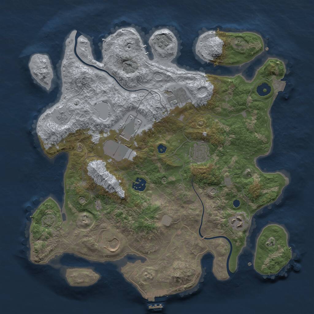 Rust Map: Procedural Map, Size: 3500, Seed: 508063924, 12 Monuments