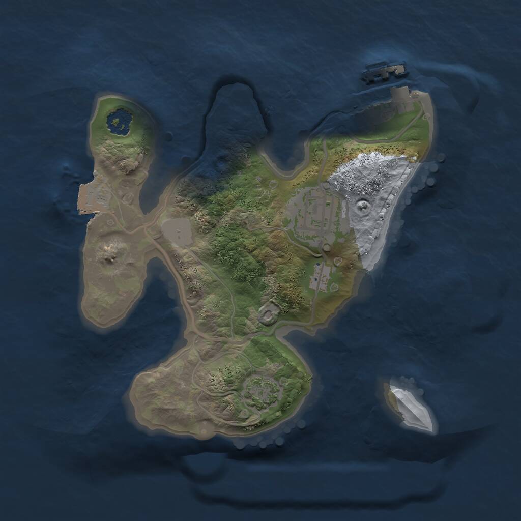 Rust Map: Procedural Map, Size: 2000, Seed: 341789927, 4 Monuments