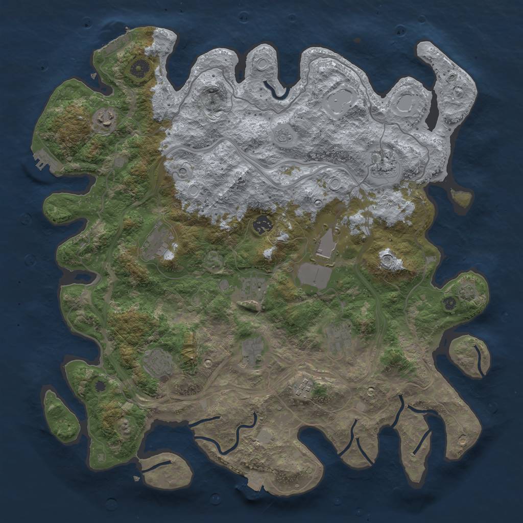 Rust Map: Procedural Map, Size: 4250, Seed: 1894020208, 18 Monuments