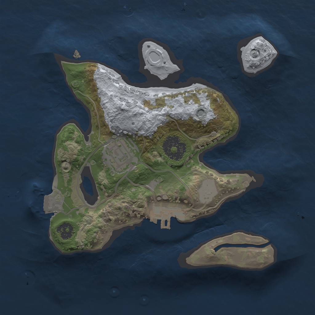 Rust Map: Procedural Map, Size: 2000, Seed: 882996466, 5 Monuments