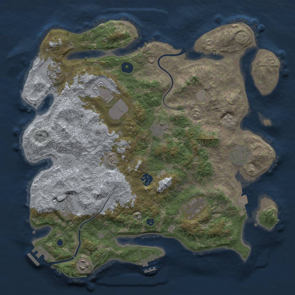 Rust Map: Procedural Map, Size: 3850, Seed: 1749307402, 15 Monuments