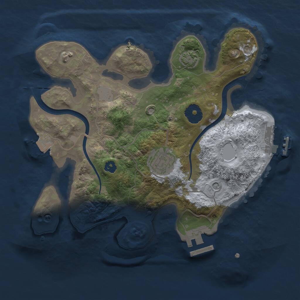 Rust Map: Procedural Map, Size: 2500, Seed: 266191605, 6 Monuments