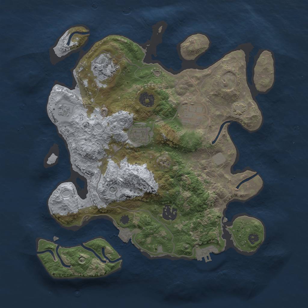Rust Map: Procedural Map, Size: 3000, Seed: 50099, 11 Monuments