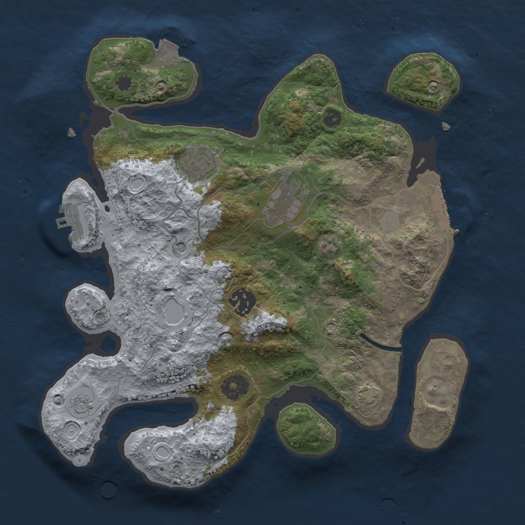 Rust Map: Procedural Map, Size: 3000, Seed: 171159721, 11 Monuments