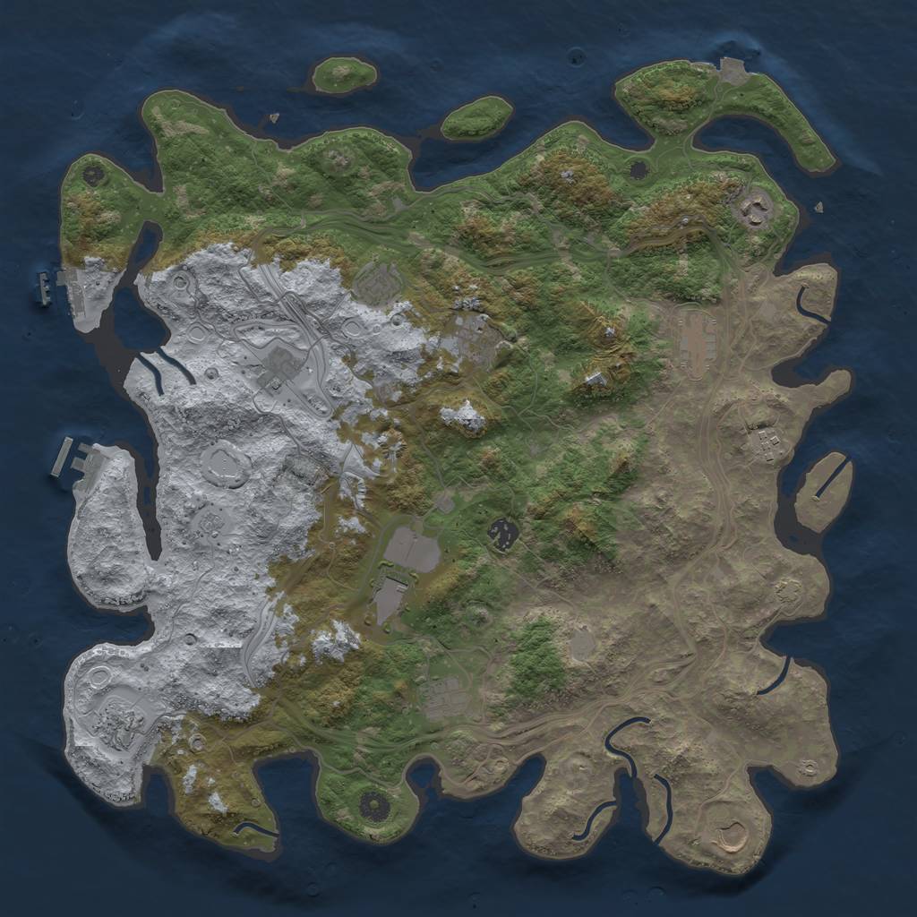 Rust Map: Procedural Map, Size: 4500, Seed: 1528057258, 19 Monuments