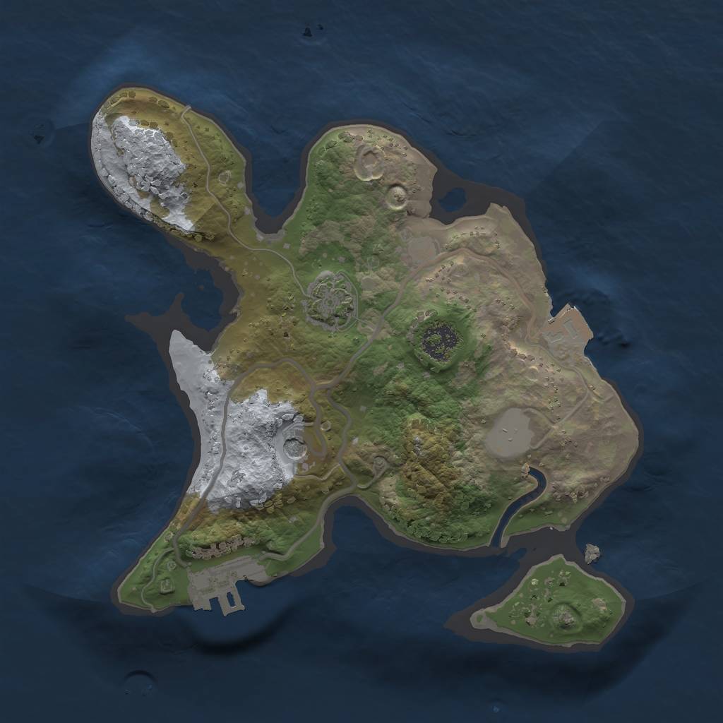 Rust Map: Procedural Map, Size: 2000, Seed: 5463734, 6 Monuments