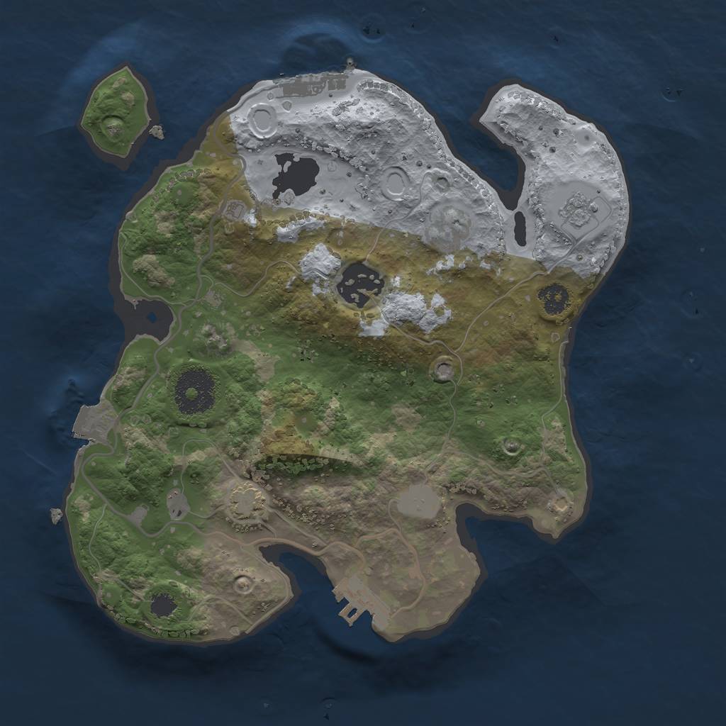 Rust Map: Procedural Map, Size: 2500, Seed: 715343095, 8 Monuments