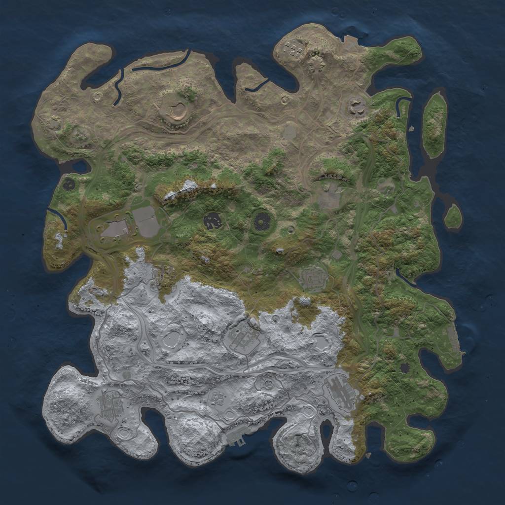 Rust Map: Procedural Map, Size: 4250, Seed: 1009751803, 19 Monuments
