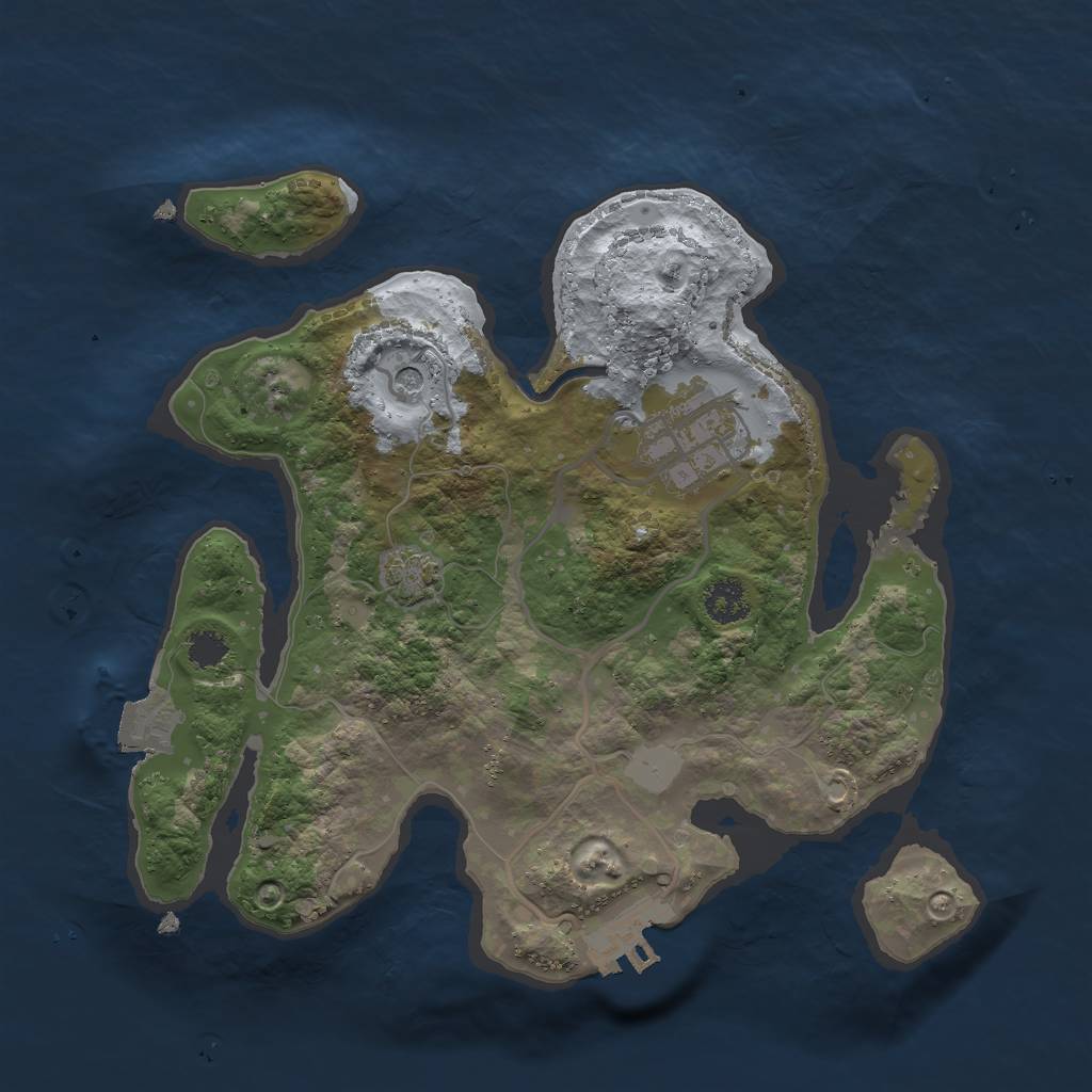 Rust Map: Procedural Map, Size: 2500, Seed: 1442716669, 7 Monuments