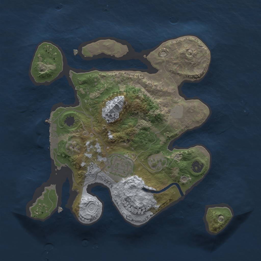 Rust Map: Procedural Map, Size: 2300, Seed: 75634423, 5 Monuments