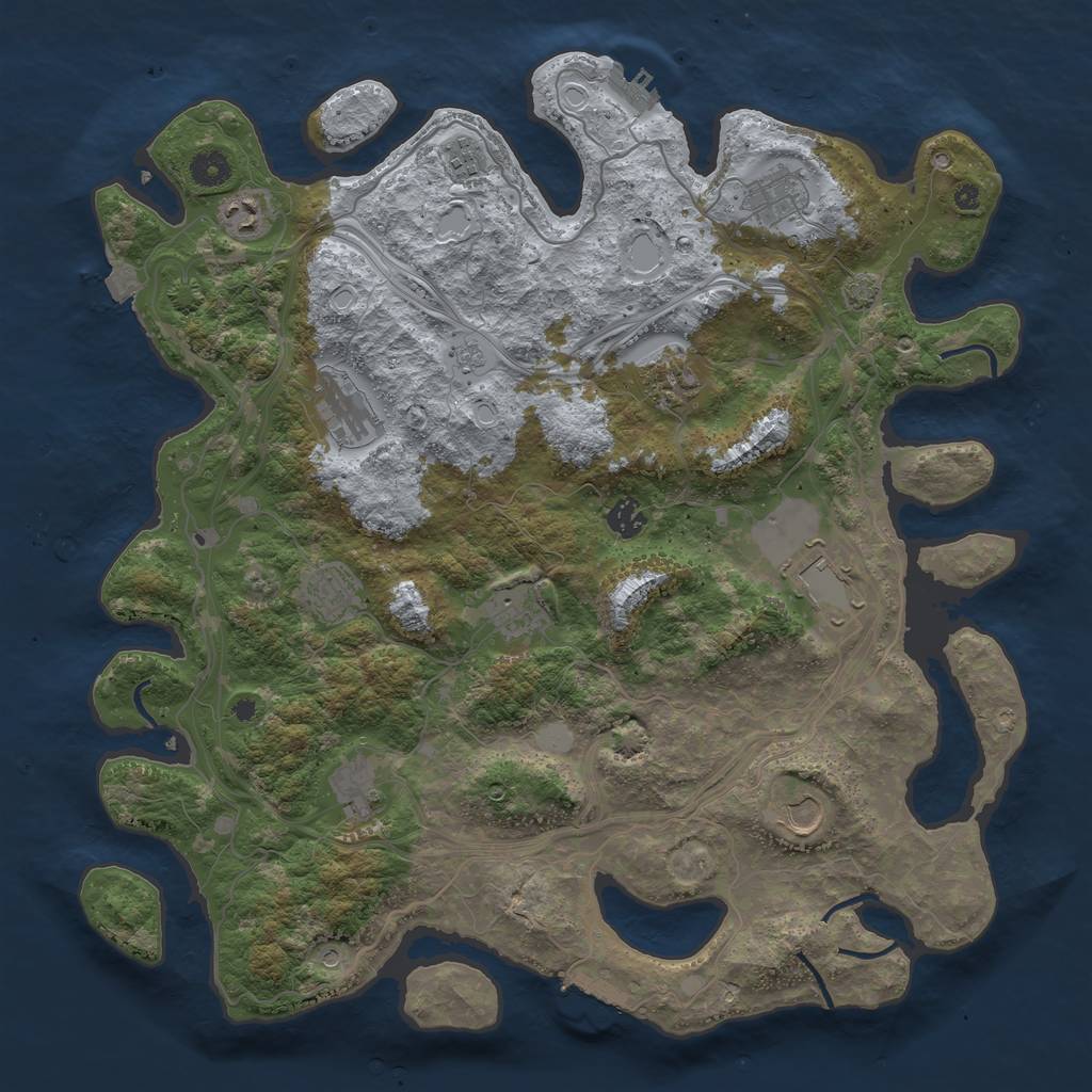 Rust Map: Procedural Map, Size: 4250, Seed: 865586557, 19 Monuments