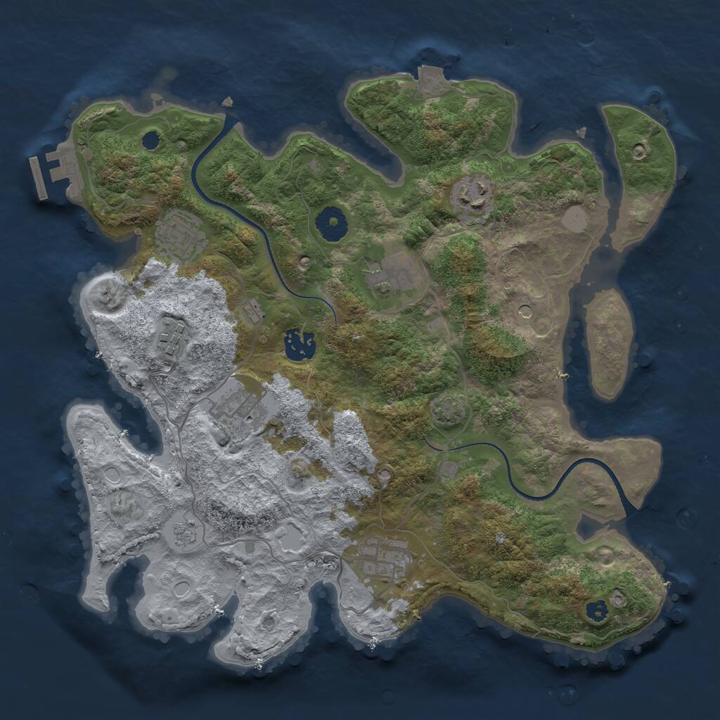 Rust Map: Procedural Map, Size: 3300, Seed: 778, 12 Monuments