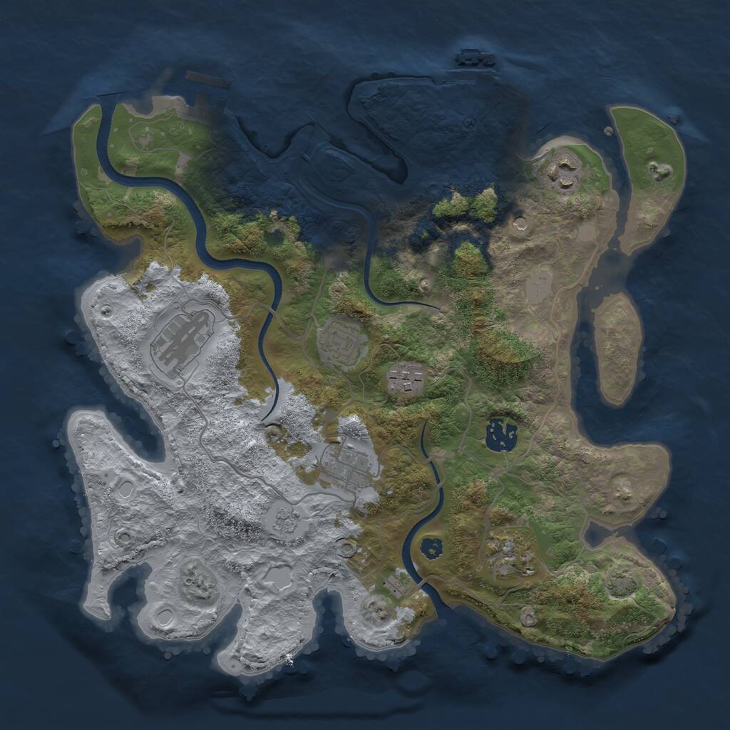 Rust Map: Procedural Map, Size: 3300, Seed: 778, 13 Monuments
