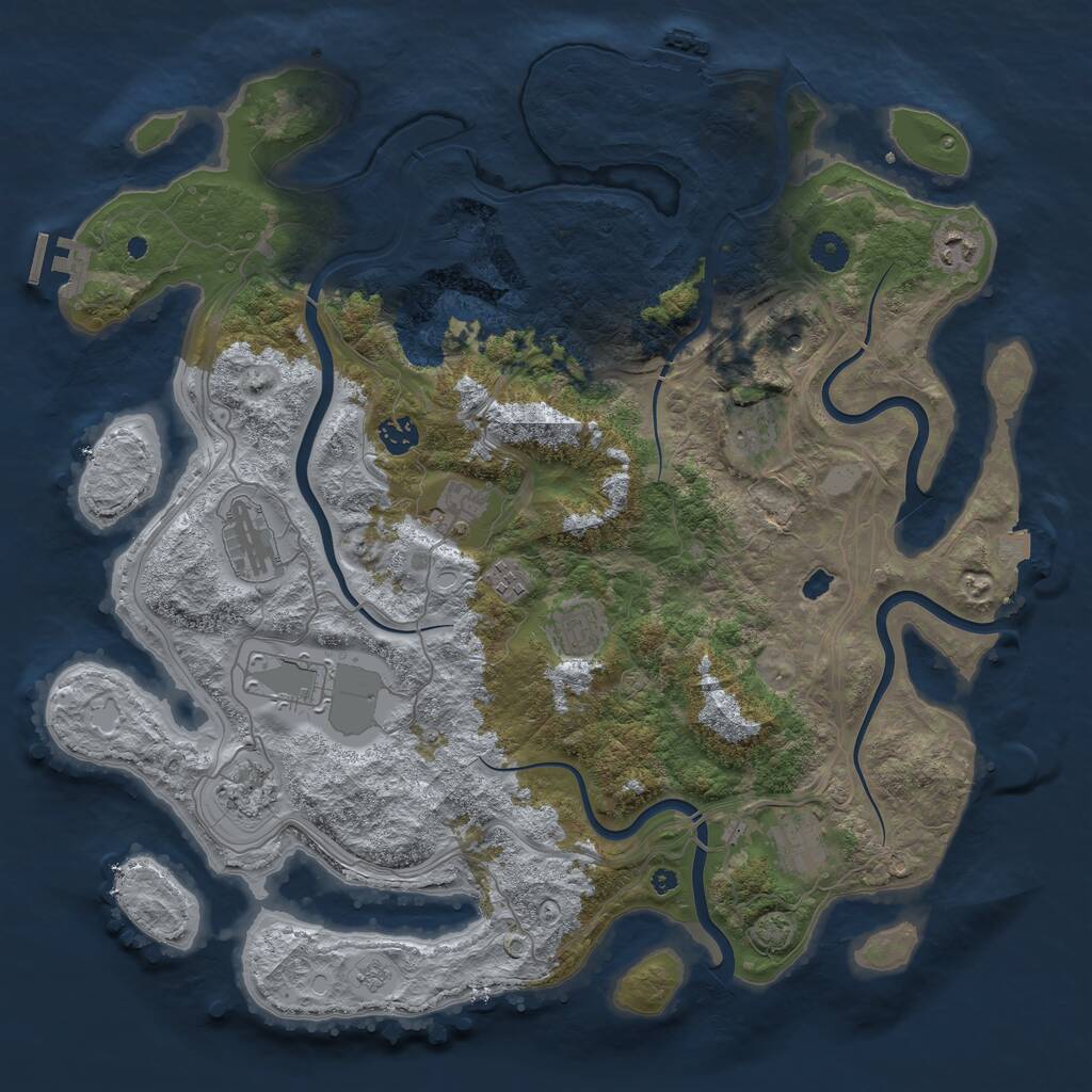 Rust Map: Procedural Map, Size: 4250, Seed: 1306129290, 16 Monuments