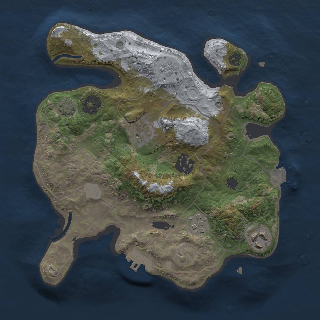 Rust Map: Procedural Map, Size: 2500, Seed: 30253, 11 Monuments