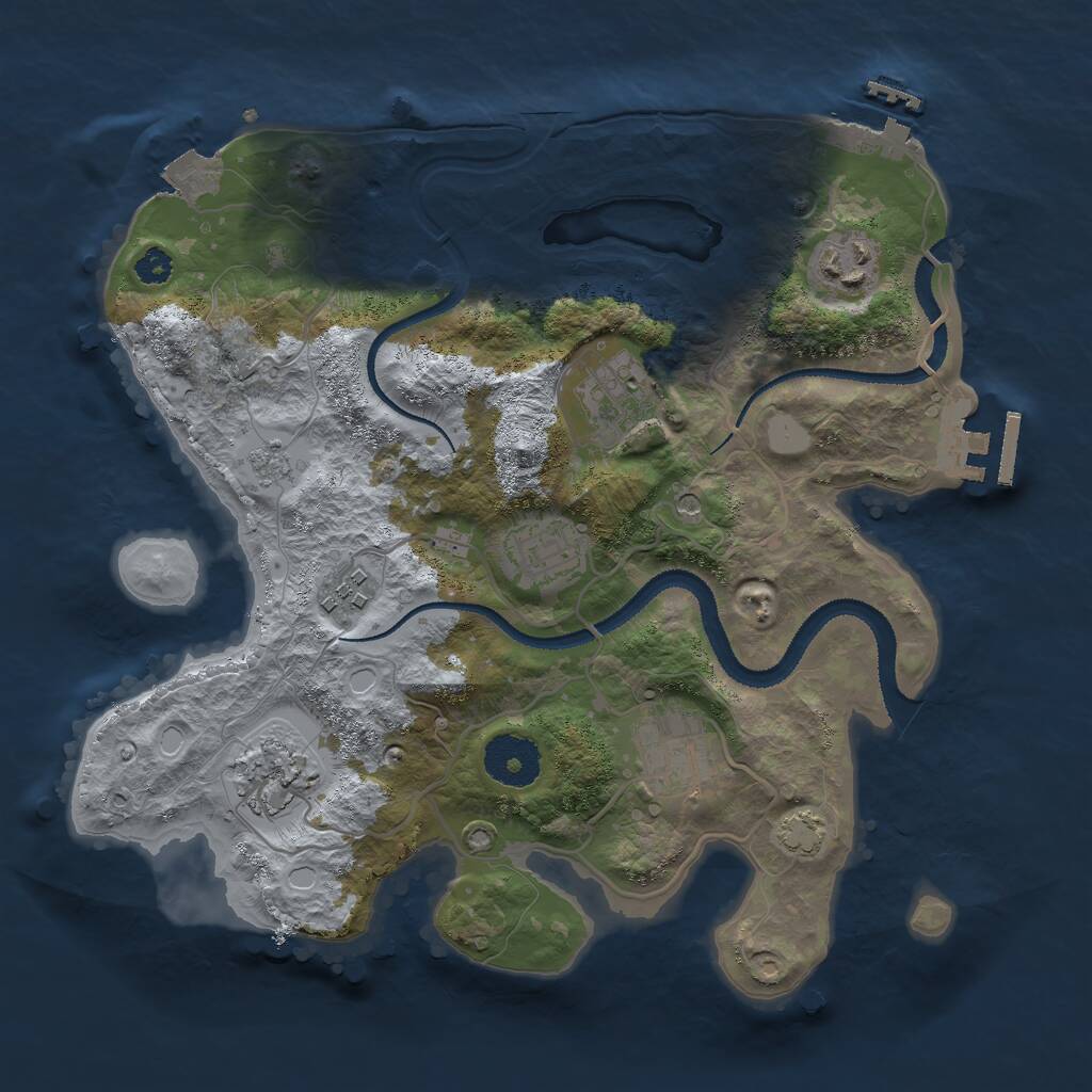 Rust Map: Procedural Map, Size: 3000, Seed: 835292004, 12 Monuments