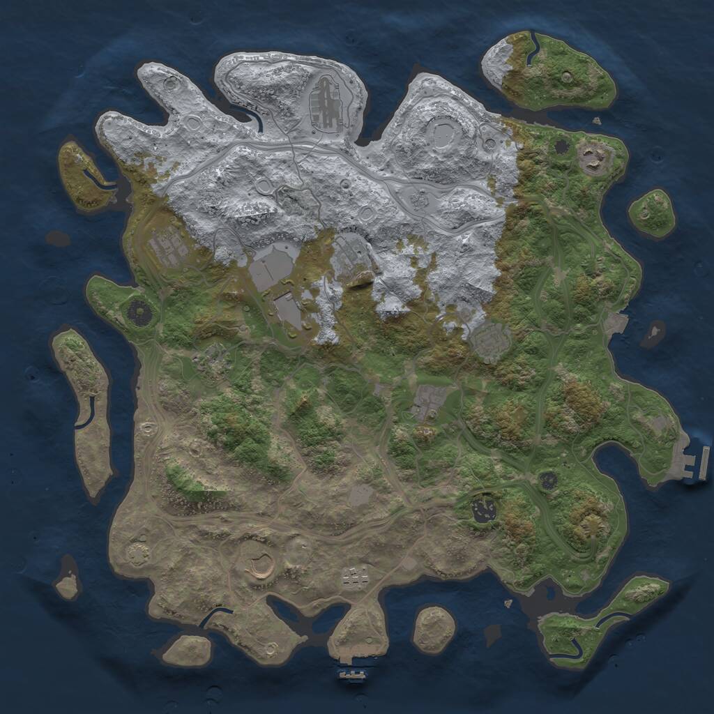 Rust Map: Procedural Map, Size: 4250, Seed: 998041, 17 Monuments